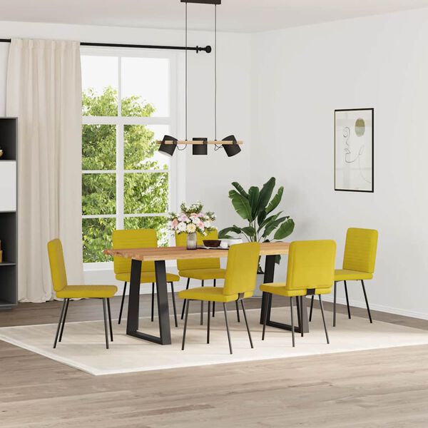 vidaXL Esszimmerst&uuml;hle 6 Stk. Gelb Samt