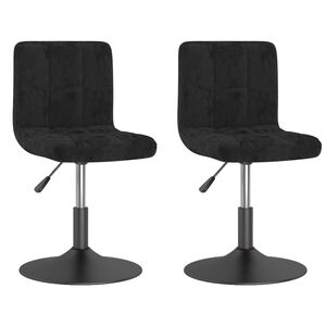 vidaXL Esszimmerst&uuml;hle 2 Stk. Drehbar Schwarz Samt