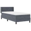vidaXL Boxspringbett mit Matratze Dunkelgrau 200 x 90 cm Polyester
