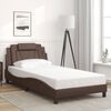 vidaXL Bettgestell "Viana" mit LED ohne Matratze Braun 100x200 cm