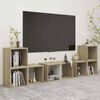 vidaXL 6-tlg. TV-Schrank-Set Wei&szlig; Sonoma-Eiche Holzwerkstoff