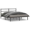 vidaXL Bettgestell mit Kopfteil Metall Schwarz 160x200 cm