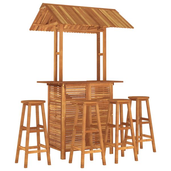 vidaXL 5-tlg. Gartenbar-Set Massivholz Akazie