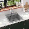 vidaXL Granitsp&uuml;le Einzelbecken Grau