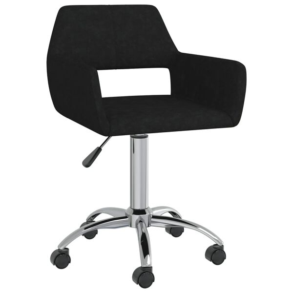 vidaXL Esszimmerst&uuml;hle 6 Stk. Drehbar Schwarz Stoff