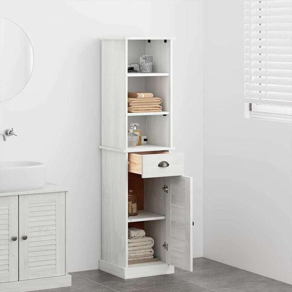 vidaXL Badezimmerm&ouml;bel-Set mit Regal VIGO 2 pcs Wei&szlig; und Antikwei&szlig;