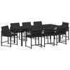 vidaXL Garten Essgruppe 9 Stk. Schwarz Poly-Rattan