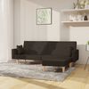 vidaXL Schlafsofa 2-Sitzer mit Fu&szlig;hocker Dunkelbraun Stoff