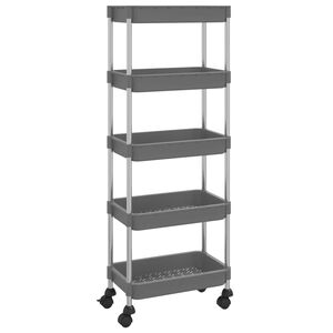 vidaXL K&uuml;chenwagen 5 Etagen Grau 42x29x128 cm Eisen und ABS