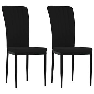 vidaXL Esszimmerst&uuml;hle 2 Stk. Schwarz Samt