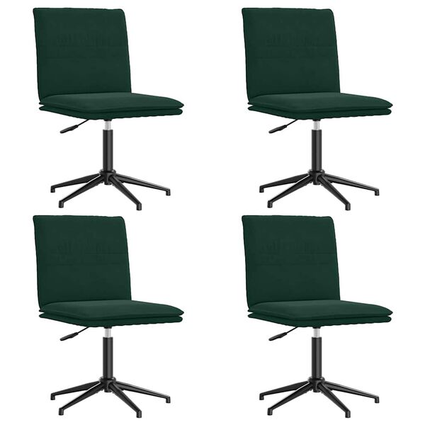 vidaXL Esszimmerst&uuml;hle 4 Stk. Dunkelgr&uuml;n Samt