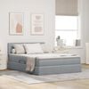 vidaXL Bett mit Stauraum und LED mit LED Hellgrau 140 x 200 cm Stoff