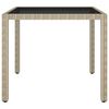 vidaXL 3-tlg. Garten-Essgruppe Poly Rattan und Hartglas Beige