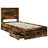 vidaXL Bettrahmen Ger&auml;ucherte Eiche 90 x 200 cm Ingenieurs Holz