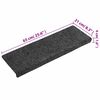 vidaXL Stufenmatten Selbstklebend 15 Stk. 65x21x4 cm Grau Rechteckiger Rand
