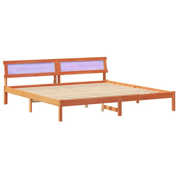 vidaXL Bettrahmen Wachsbraun 180 x 200 cm Massives Kiefernholz
