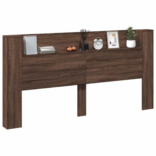 vidaXL Kopfteil Braun Eichen-Optik 200 x 16,5 x 103,5 cm Holzwerkstoff