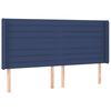 vidaXL LED Kopfteil Blau 203x16x118/128 cm Stoff