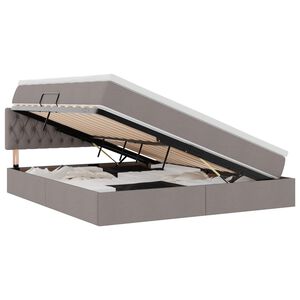 vidaXL LED-Speicherbett mit Matratze Taupe 160 x 200 cm Stoff