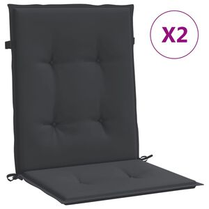 vidaXL Gartenstuhlauflagen f&uuml;r Niedriglehner 2 Stk. Schwarz 100x50x3cm