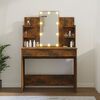 vidaXL Schminktisch mit LED R&auml;uchereiche 96x40x142 cm