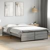 vidaXL Bettgestell Grau Sonoma 135x190 cm Holzwerkstoff und Metall