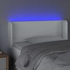 vidaXL LED Kopfteil Wei&szlig; 93x16x78/88 cm Kunstleder