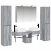 vidaXL Badezimmerm&ouml;bel-Set 6 Stk. Grau Sonoma Ingenieurholz und Glas