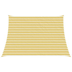 vidaXL Sonnensegel 3 / 4 x 3 m HDPE Rechteckig Gelb und Wei&szlig;