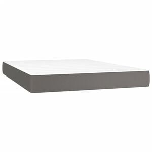 vidaXL Taschenfederkernmatratze Mittel Grau 140x200x20 cm Kunstleder