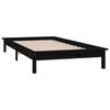 vidaXL Massivholzbett mit LEDs Schwarz 75x190 cm