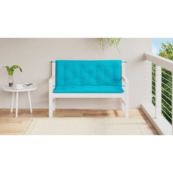 vidaXL Gartenbank-Auflagen 2 Stk. T&uuml;rkis 120x50x7 cm Stoff