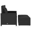 vidaXL Gartensofa mit Kissen 2-Sitzer Schwarz Poly Rattan