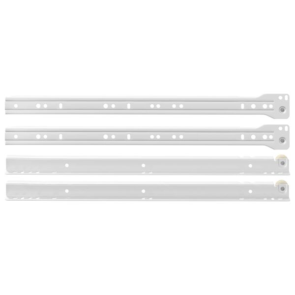 vidaXL Schubladenschiene 2 pcs Wei&szlig; 400 mm Stahl
