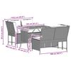 vidaXL 3-tlg. Garten-Sofagarnitur mit Kissen Schwarz Poly Rattan