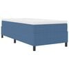vidaXL Boxspringbett Blau und Wei&szlig; 90 x 200 cm Cordstoff