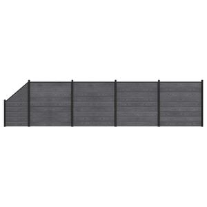 vidaXL zaunset 5 stk. 792 x 186 cm WPC und Aluminium Grau