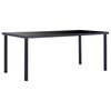 vidaXL Esstisch Schwarz 180 x 90 x 75 cm Hartglas