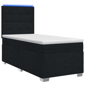 vidaXL Boxspringbett mit Matratze Schwarz 80 x 200 cm Stoff