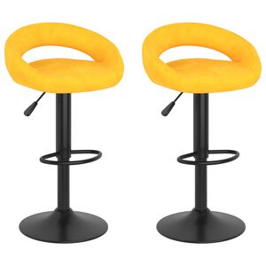 vidaXL Barhocker 2 Stk. Senfgelb Samt