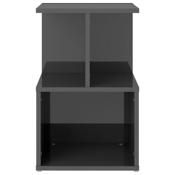 vidaXL Nachttisch Hochglanz-Grau 35x35x55 cm Holzwerkstoff