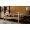 vidaXL Tagesbett mit Matratze Wei&szlig; Metall 90&times;200 cm