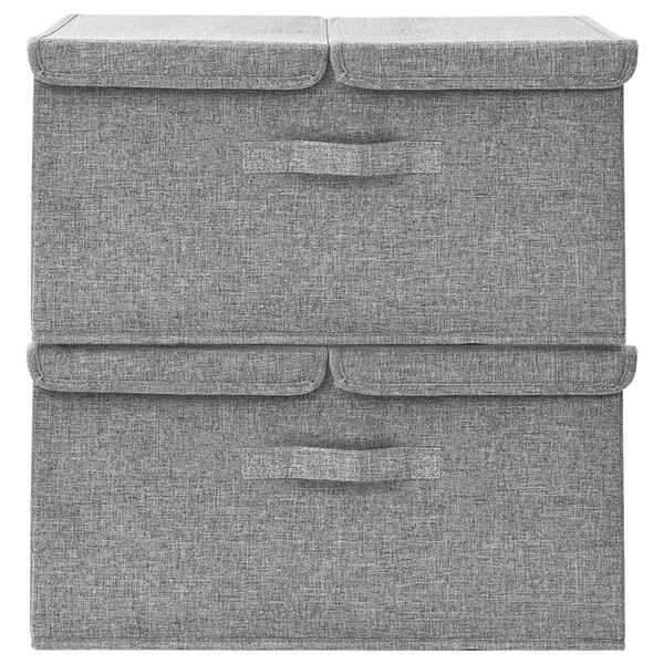 vidaXL Aufbewahrungsboxen 2 Stk. Stoff 50x30x25 cm Grau