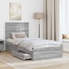 vidaXL Bettrahmen Graue Sonoma und Silber 75 x 190 cm Holzwerkstoff