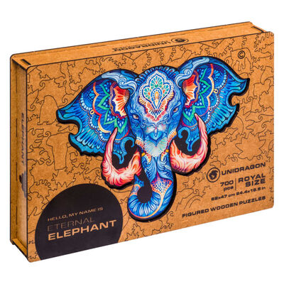 UNIDRAGON 700-tlg. Holzpuzzle Eternal Elephant Royal Size 62x47 cm