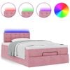 vidaXL Ottoman-Bett mit Matratze & LEDs Rosa 120x200 cm Samt