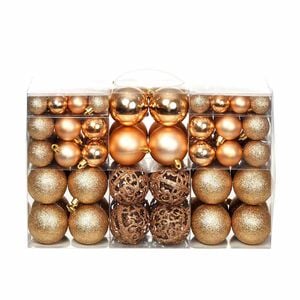 vidaXL 100-tlg. Weihnachtskugel-Set 3/4/6 cm Ros&eacute;gold