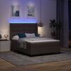 vidaXL LED Boxspringbett mit Matratze Dunkelbraun 140 x 200 cm Stoff