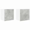 vidaXL H&auml;ngeschrank mit T&uuml;r 2 pcs Betongrau und Wei&szlig; 40 x 31 x 40 cm