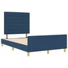 vidaXL Bettgestell mit Kopfteil Blau 140 x 190 cm Stoff